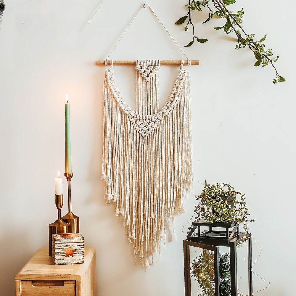 北欧风编织挂毯手工吊饰壁挂装饰森系墙挂民宿店铺开业赠礼创意