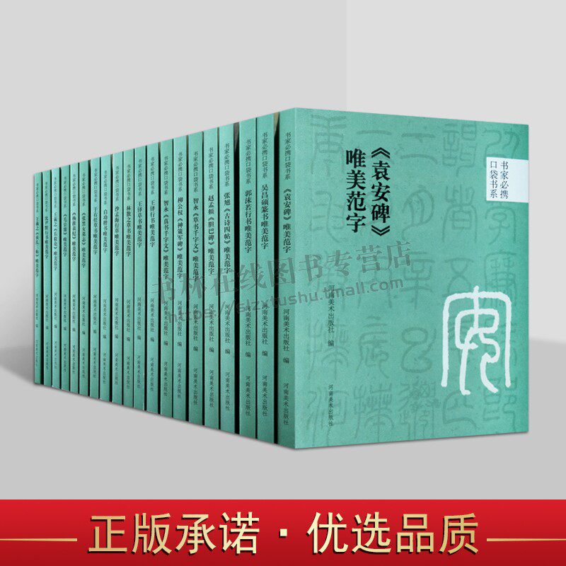 书家必携口袋书（全14册）书法口袋书系 视频示范检字表草书楷书篆书行书千字文毛笔书法字帖成人学生临摹学习范本 河南美术