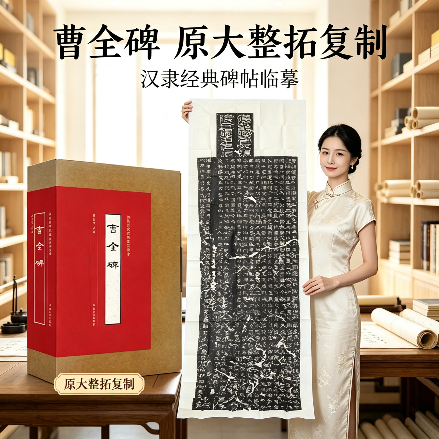 曹全碑传世经典碑刻整碑拓善本隶书名品碑帖墨迹临摹字帖毛笔书法初学者基础入门教程技法范本大尺寸书法 河南美术出版社
