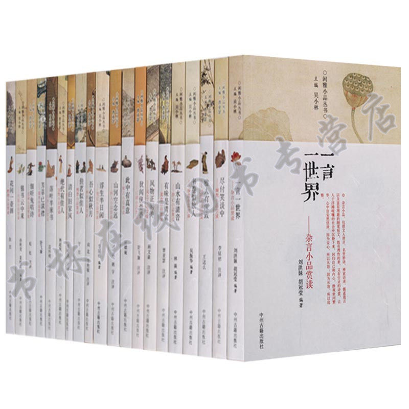 正版 闲雅小品丛书（共20册）文言注释赏读禅语怀人志异江湖家训美食酌酒序跋尺牍游记小品饮食文化典故等笔记小品赏读中州古籍