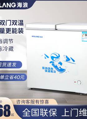 182L商用节能双温双门大容量冰柜家用小冷柜迷你小型冷冻冷藏两用