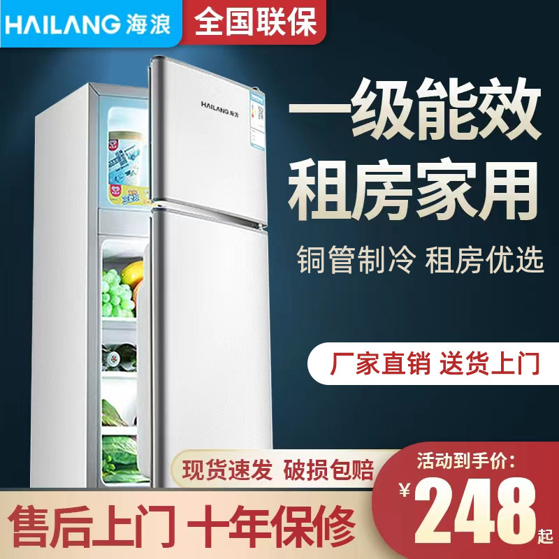 海浪小冰箱特价家用小型租房宿舍双门省电冷冻冷藏节能迷你电冰箱