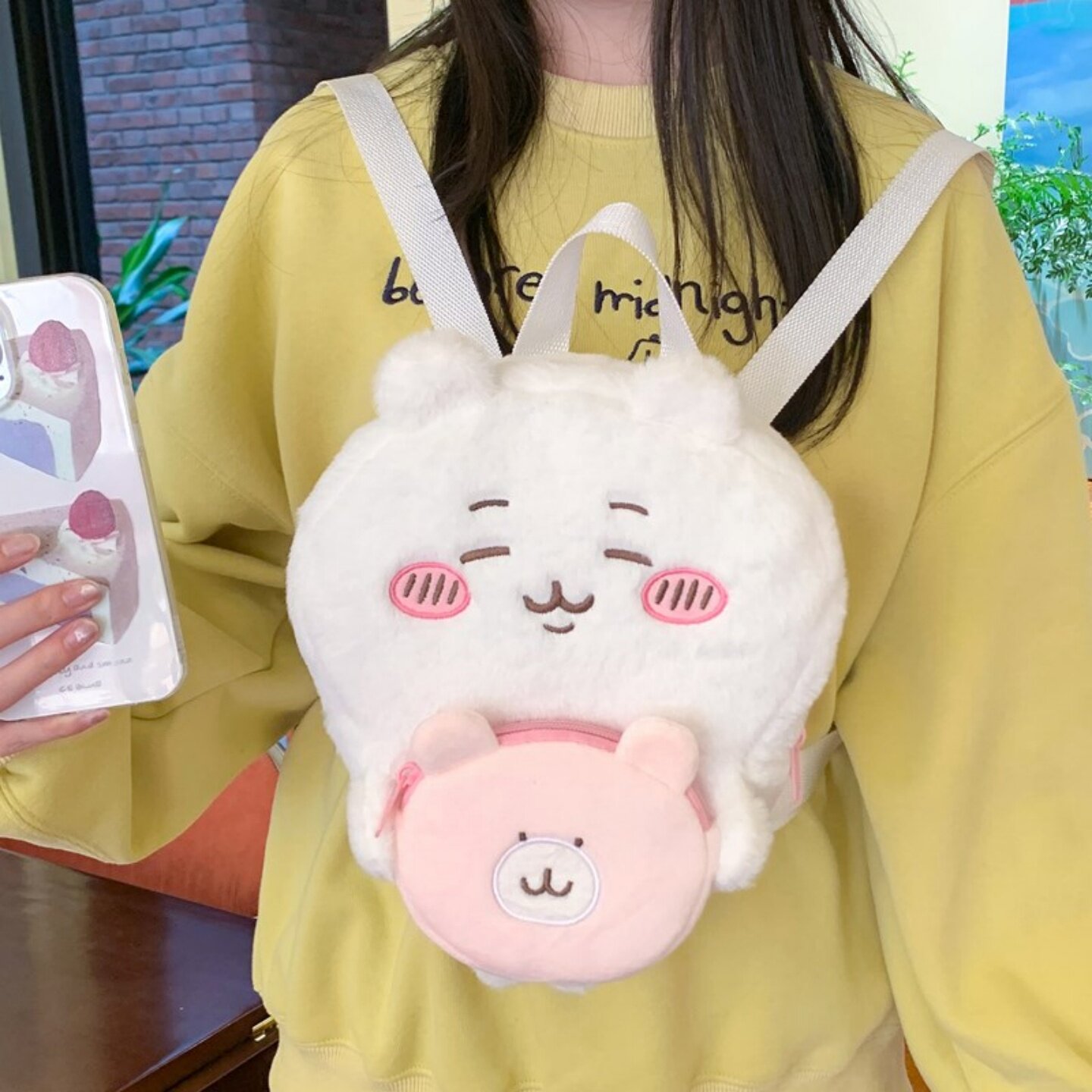 可爱卡通毛绒迷你女双肩包