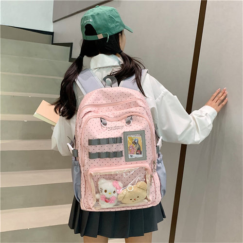 日系二次元透明吧唧痛包双肩包