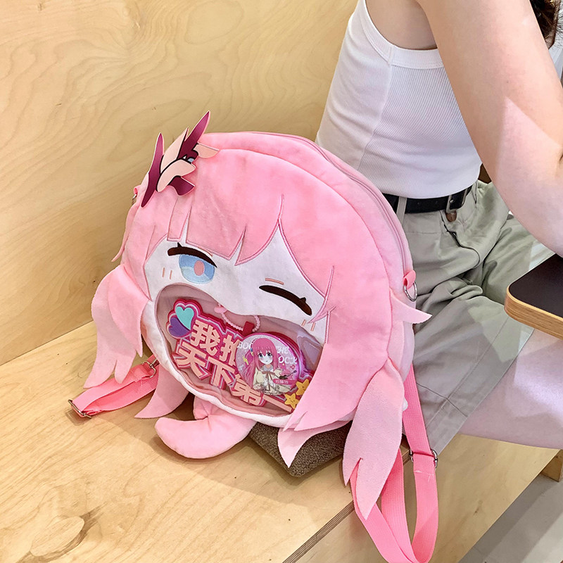 日系孤独原创摇滚崩坏可爱爱莉初音痛包未来毛绒斜挎包双肩包耐脏