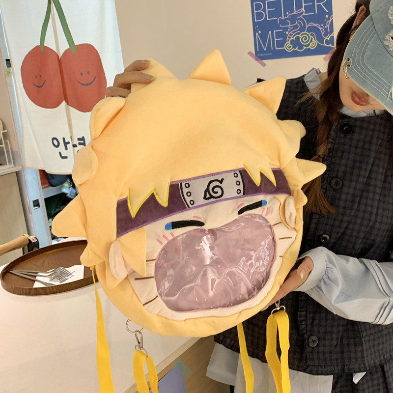 可爱大嘴巴痛包鸣人佐助双肩包日系二次元背包学生书包斜跨包礼物