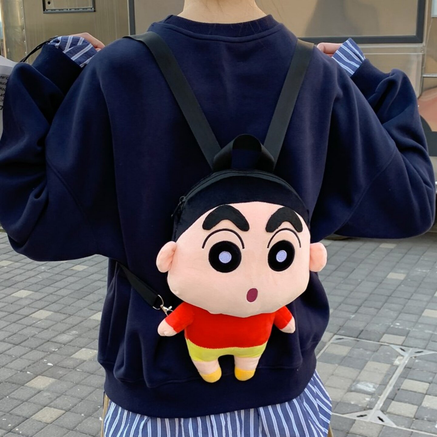 可爱毛绒小新2026新款双肩包卡通软萌玩偶包包百搭毛茸茸公仔背包