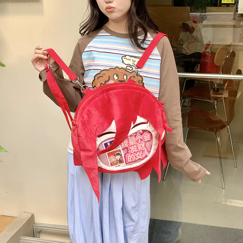 孤独摇滚痛包日系初音未来卡通公仔双肩包洋气个性软妹毛绒斜挎包