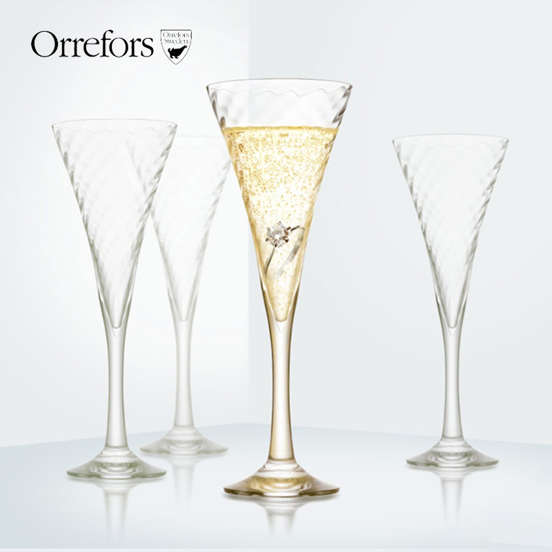 Orrefors HELENA海伦娜进口水晶玻璃高脚香槟酒杯单只4只套装礼物-封面