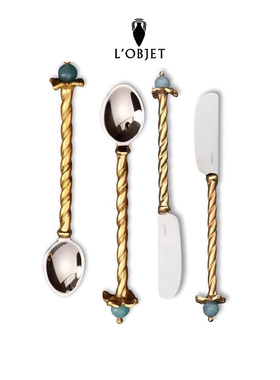 LOBJET Venise威尼斯甜品勺涂抹刀小食叉甜点叉4件套 欧洲原装