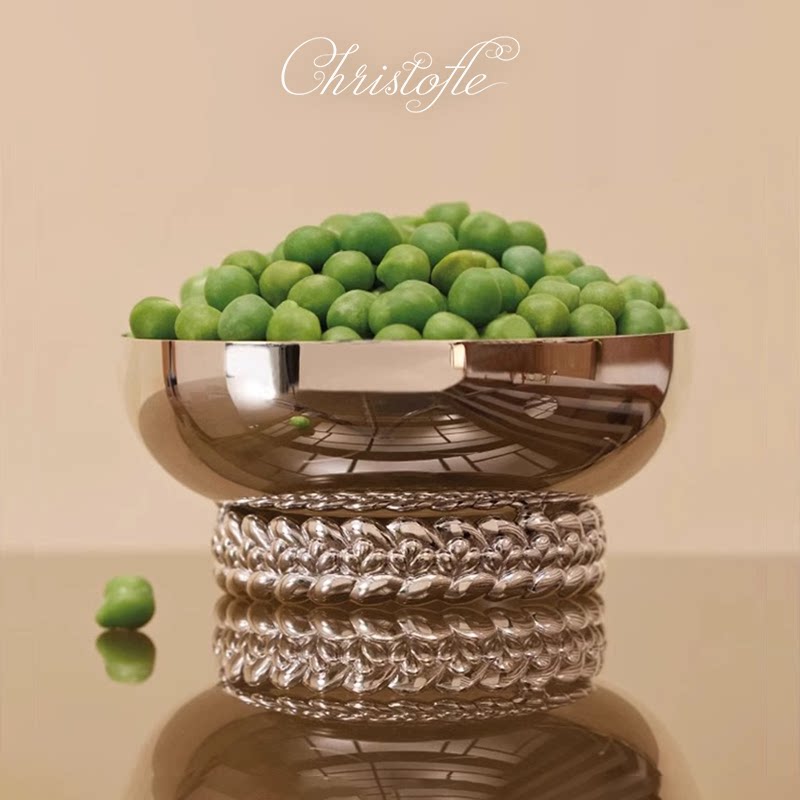 【新品】CHRISTOFLE昆庭 Babylone 巴比伦镀银圆碗家用餐具送礼