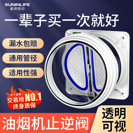 止逆阀厨房烟道专用抽油烟机排烟风管变径止回阀防烟宝单向止烟阀