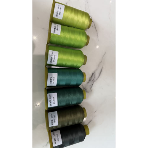 210D3股6股绿色青色系高强丝光线尼龙线皮革线缝纫机牛仔裤线