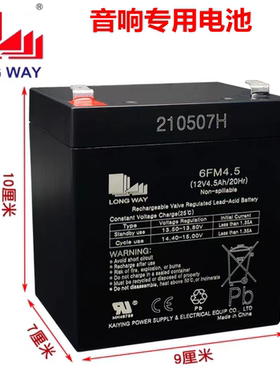 龙威音响原装铅酸电池12V4.5A5A9A17A拉杆音箱6FM4.5音箱电瓶