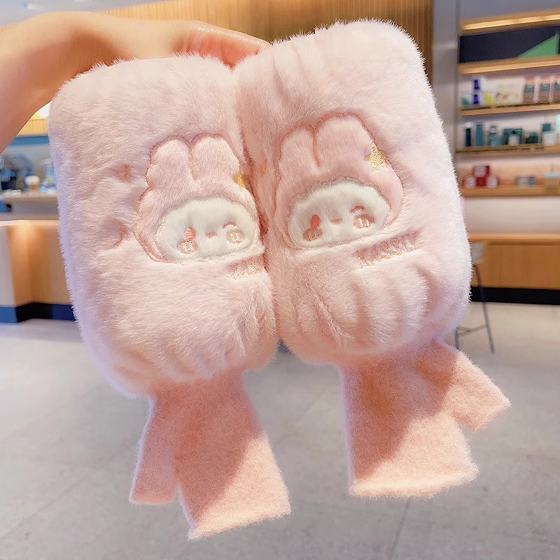 袖套手套二合一秋冬2025新款毛绒