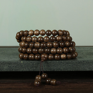 柬埔寨沉香木佛珠108颗念珠男女老料