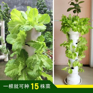 花盆种菜机 阳台立体种菜机管道种菜多层花架家中花园客厅柱式