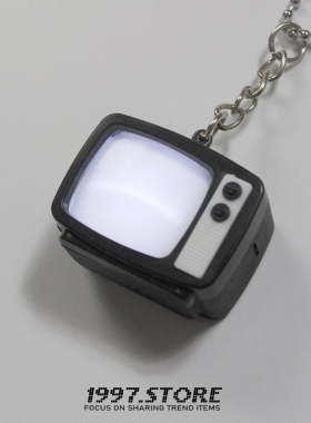 1997store 复古电视机LED发声发光钥匙扣可爱玩具挂机礼品摆地摊