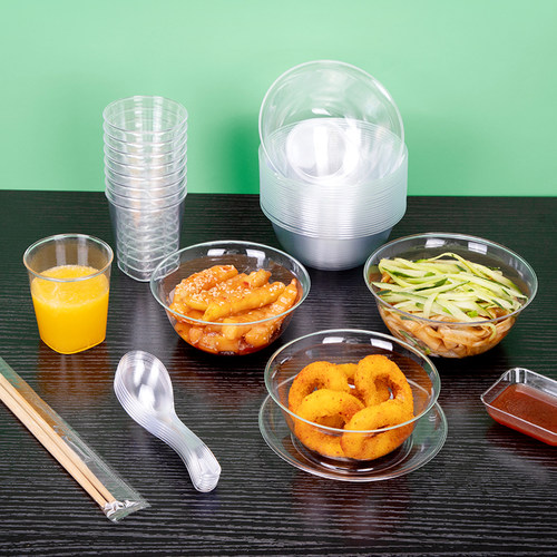 喇叭花300ml水晶碗套装塑料