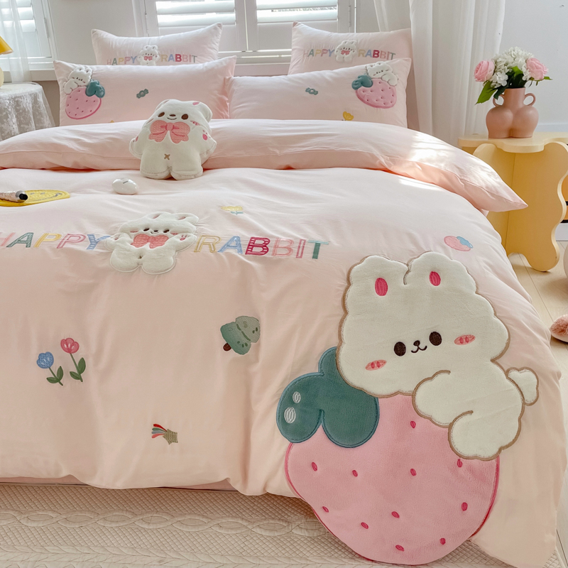 床单款四件套水洗棉可爱