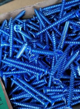 M3M4M5高强蓝色自攻丝面板丝线盒螺丝沉头十字螺钉