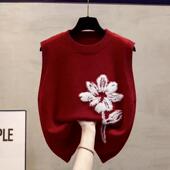 圆领针织马甲背心女2025春秋新款 宽松外穿马夹叠穿外搭毛衣坎肩潮