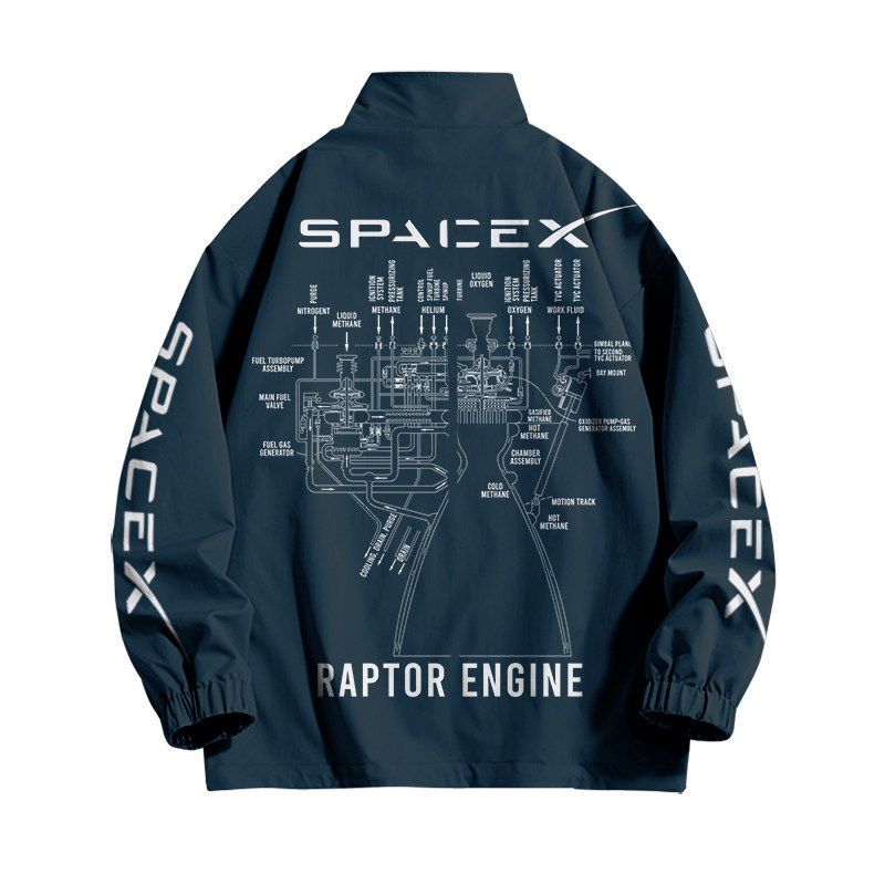spacex星舰发射太空周边男女马斯克秋冬百搭衣服保暖潮全彩夹克