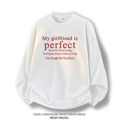 my girlfriend is perfect新款ins风卫衣秋冬季衣服休闲百搭衣服