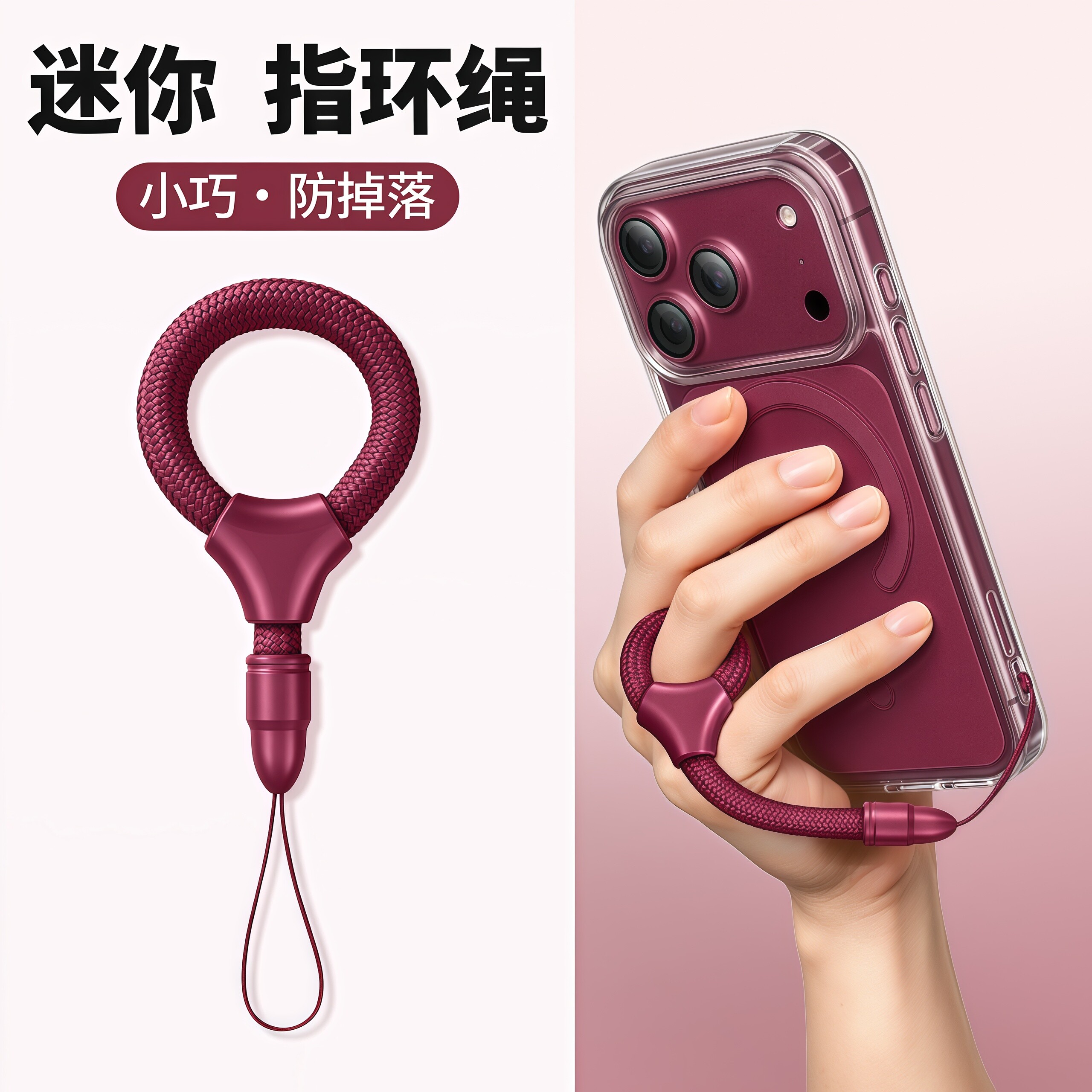 手机挂绳指环扣链绳手指挂链防丢防盗侧边穿孔绳子女精致高级感吊绳男电话壳新款高端侧面手绳手链式挂件挂饰