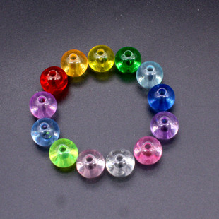 亚克力水晶透明圆珠子儿童手工制作创意DIY串珠首饰编织宝石项链