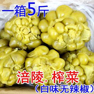 涪陵榨菜 下饭菜泡菜不辣早餐配菜 包邮 白味榨菜头无辣椒5斤箱装