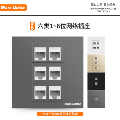 千兆6类弱电网线面板86型