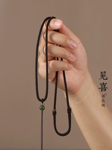 Изумрудная подвеска, ремешок ручной работы, плетеное ожерелье из шнура, защитный амулет подходит для мужчин и женщин, золотая пряжка