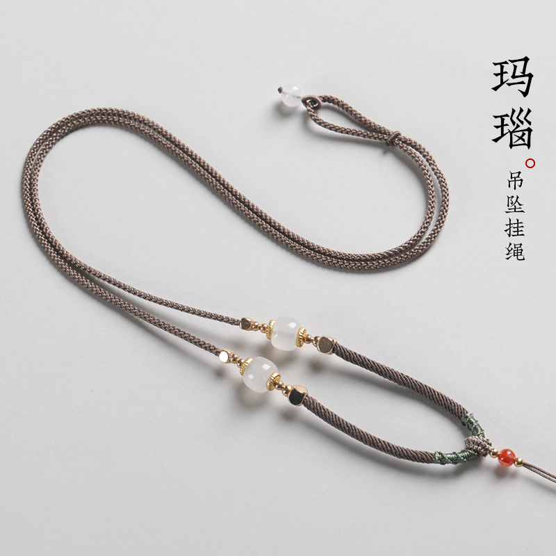 玉佩吊坠挂绳手工编绳项链绳黄金翡翠平安扣玉坠葫芦挂脖挂件绳子