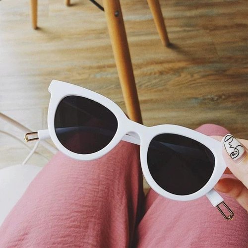 Брендовые белые солнцезащитные очки, коллекция 2021, кошачий глаз, популярно в интернете