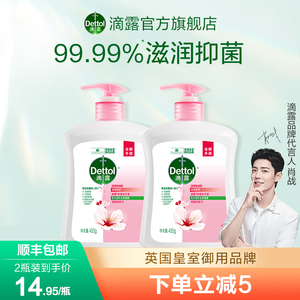 【肖战同款】滴露抑菌洗手液家用儿童滋润450g+450g家庭按压大瓶