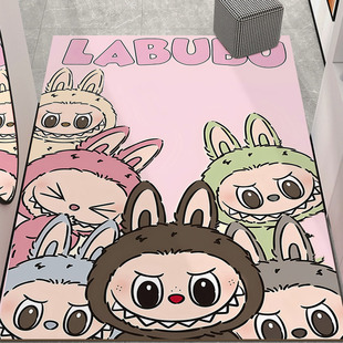 卡通拉布布pu皮革地垫可擦洗免洗PVC防水防油防滑脚垫入门进门垫