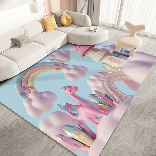 皮革卡通粉色防水可擦洗地垫