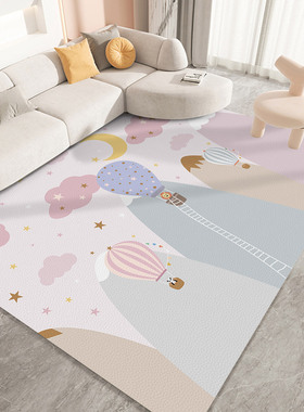 卡通皮革地垫可擦洗免洗PVC防水防油防滑脚垫客厅卧室儿童房地垫