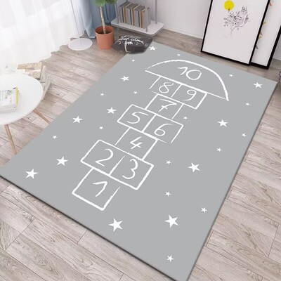 皮革防水可擦洗数字跳格子地垫