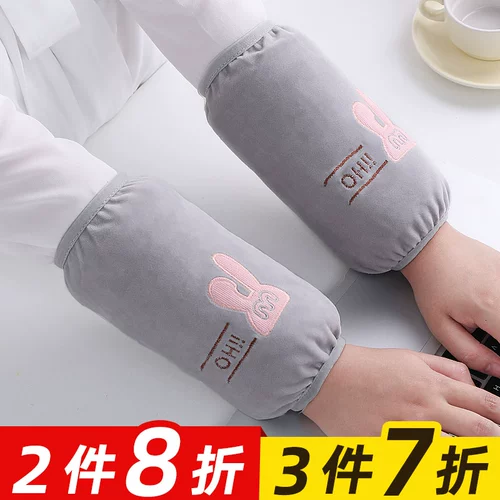 Нарукавники, длинный утепленный искусственный рабочий бархатный милый комплект для школьников