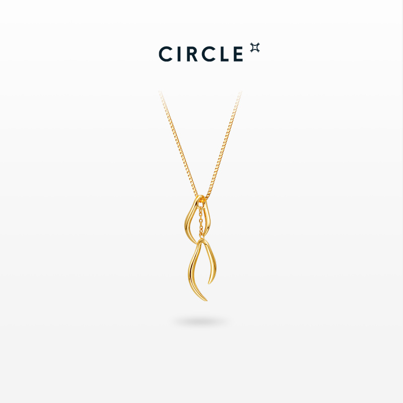 CIRCLE珠宝18K金朱雀凤尾坠项链