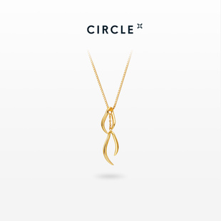 CIRCLE珠宝朱雀系列18K金双层凤尾项链流光素金女 门店同款