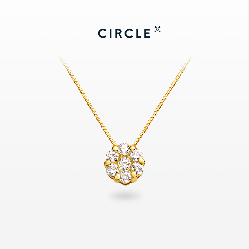 CIRCLE珠宝20分天然钻石项链18k