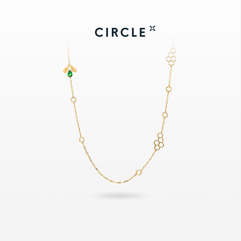 CIRCLE18K黄金沙弗莱蜜蜂项链
