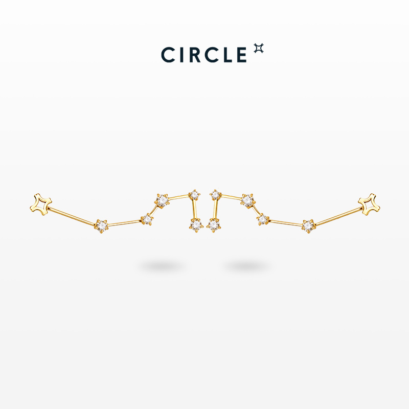 CIRCLE珠宝18k黄金钻石耳钉天然