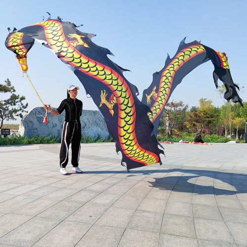 广场健身龙带七彩中老年男女户外