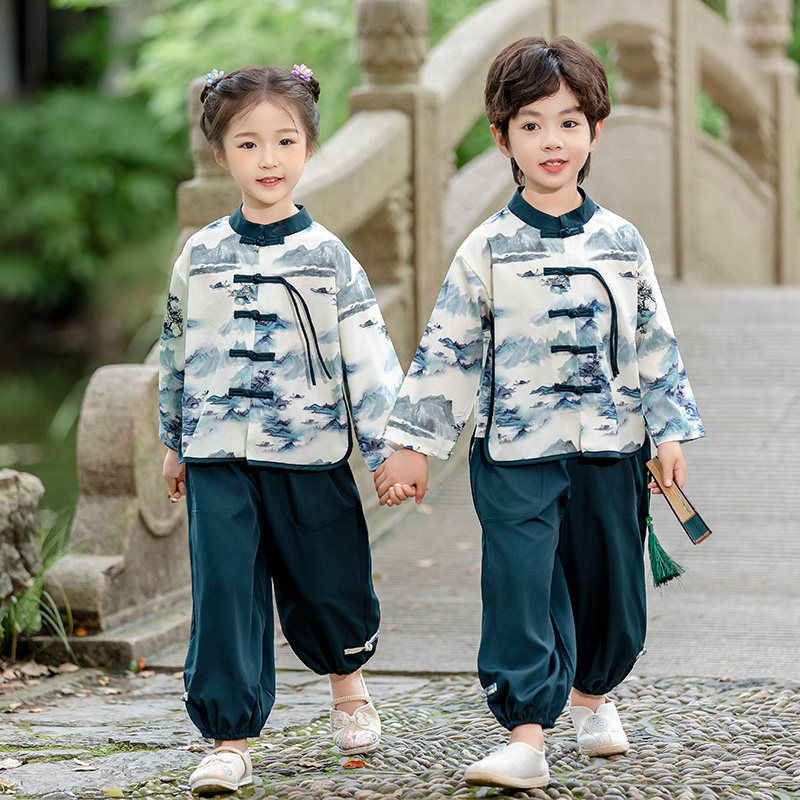 男童春秋季汉服国风古装儿童唐装女童高端中式国学宝宝表演服套装,童装/婴儿装/亲子装,唐装,淘宝优惠券,粉丝福利购,淘宝优惠卷