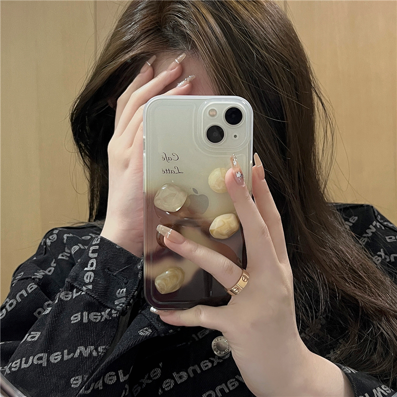復(fù)古暈染立體寶石適用iphone14pro手機(jī)殼蘋果13pro max12新款11女