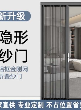 防蚊沙门推拉折叠金刚网纱门